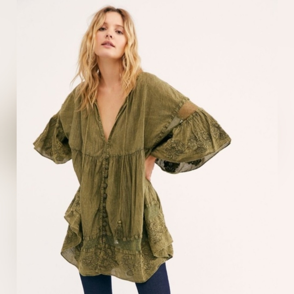 Free People Olive Tunic Top